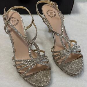 Dazzling Silver Glitter Heels by J. Miller